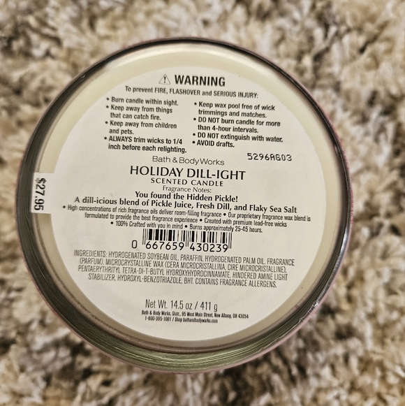 Bath & Body Works 3-Wick Candle Holiday Dill-ight - Picture 3 of 5